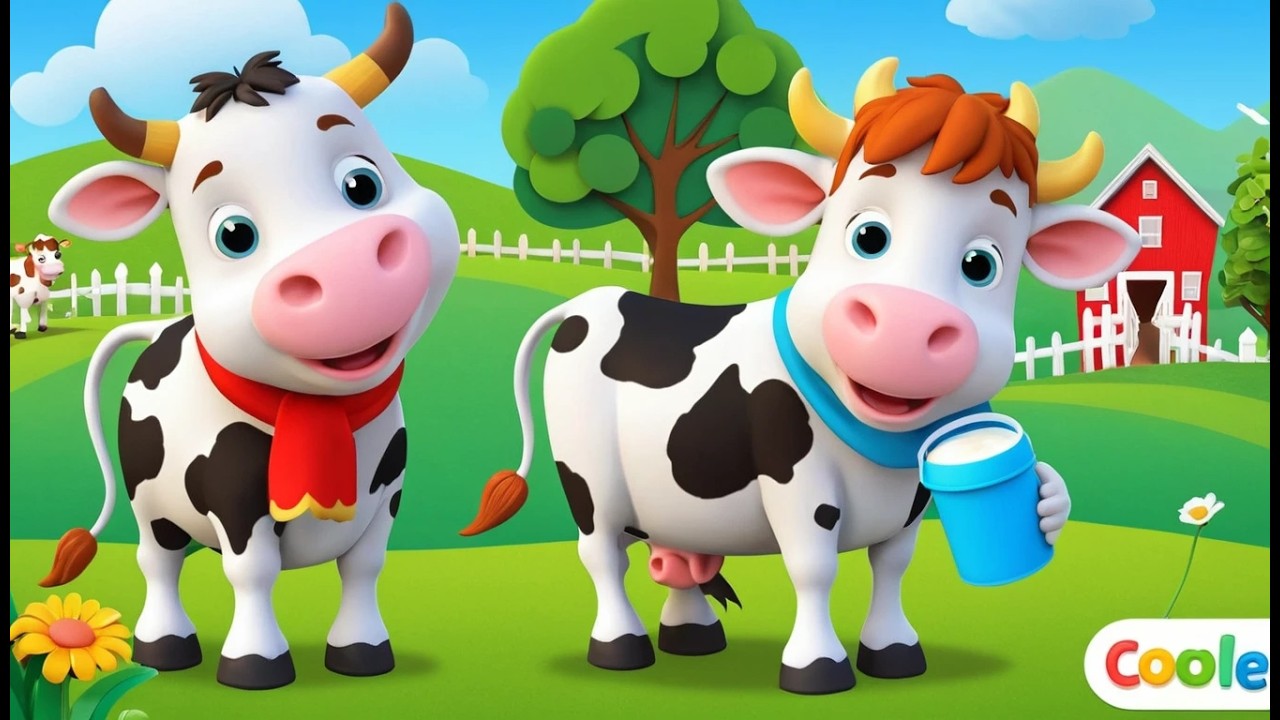 Маленькая корова приносит молоко в школу
