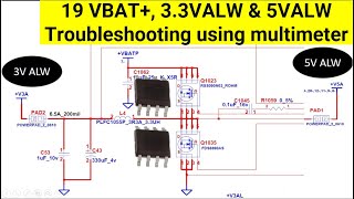 19 VBAT , 3.3VALW, and 5VALW Circuit Troubleshooting using multimeter - Laptop repair