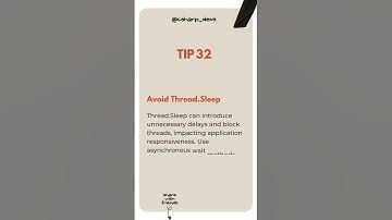Tip 32 of 100: Avoid Thread.Sleep  #coding #codinghacks #programminglanguage #education #csharp