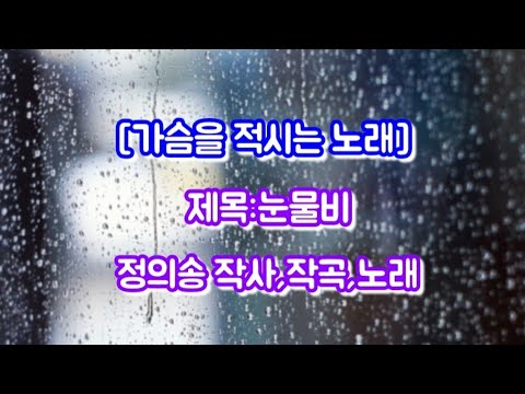 정의송 TV 눈물비 정의송 작사 작곡 노래 정의송 은정 김시원 라이브