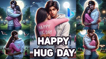 Create 3D Ai Happy Hug Day couples name image creator | Bing image creator tutorial FREE | Learn Ai