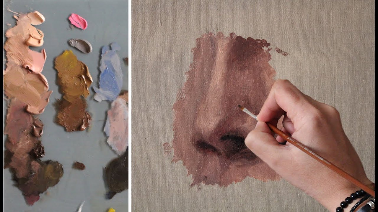 OIL PAINTING DEMONSTRATION How To Paint A Nose Skin Color Mixing