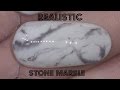 Nail Art | Realistic Black and White Stone Marble | Gel Polish