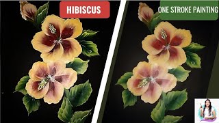 Hibiscus in One stroke painting | Easy Demonstration.... | Step by step acrylic painting