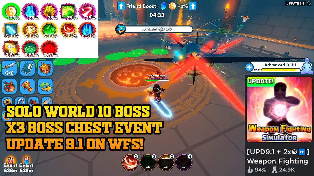 Solo World 10 Boss - Viper on Weapon Fighting Simulator (WFS) Update 9.1 Roblox!