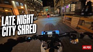 Late Night City Shredding on a Supermoto (4K POV)