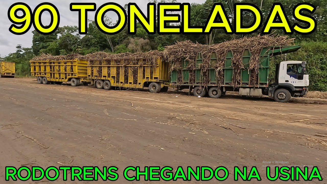 RODOTRENS COM 90 TONELADAS CHEGANDO NA USINA SANTA CLOTILDE EM RIO LARGO - AL | 4K UHD