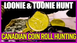 SEARCHING ROLLS OF CANADIAN LOONIES AND TOONIES - Loonie u0026 Toonie Coin Roll Hunt #1