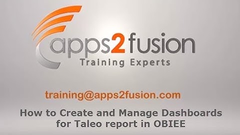 How to Create and Manage Dashboards for Taleo report in OBIEE