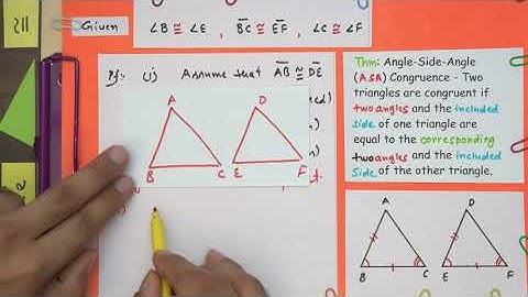 Class 9 | Chapter 7 | Theorem 7.1 Proof of ASA (Angle Side Angle) Congruence rule | NCERT Maths