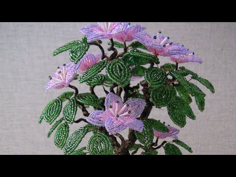 Как сделать из бисера цветущее дерево