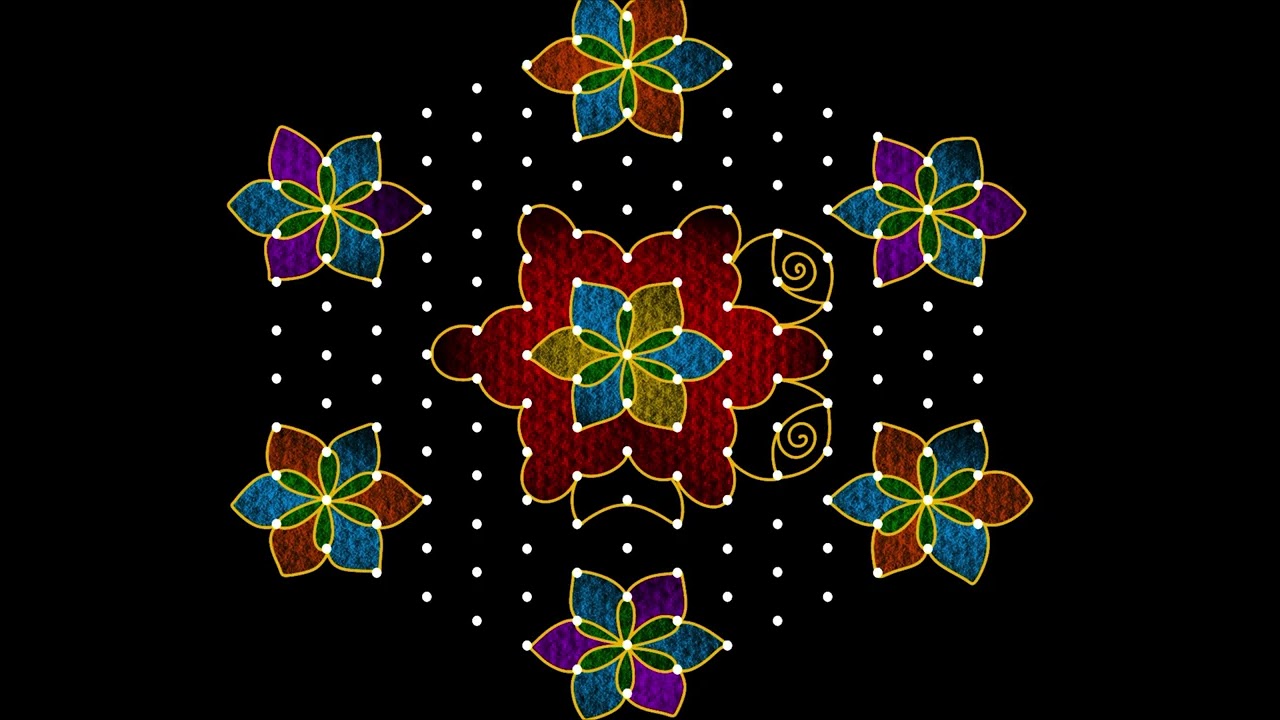 15-8 dots big rangoli designs|chukkala muggulu|traditional kolam|muggulu designs for beginners 