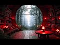 Gentle Thunder with Fireplace and Rain Sounds for Sleeping 🌧️ Cozy Cabin Ambience 