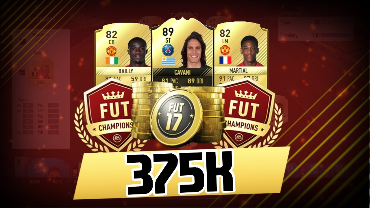 Fifa 17 INSANE 375K FUT CHAMPIONS SQUAD BUILDER