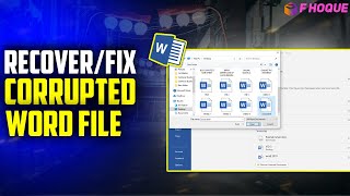 how to recover corrupted word document of MS word | F HOQUE | how to fix corrupted word file |