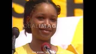 Zindzi Mandela Giving a Speech in Soweto - 1985