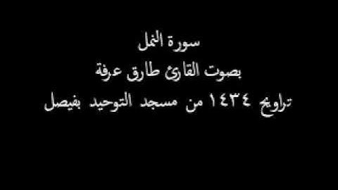 سورة النمل بصوت القارئ طارق يوسف عرفة - تراويح 1434