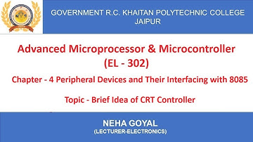 Topic - Brief Idea of CRT Controller, Chapter - 4, EL - 302 by Neha Goyal From RC Khaitan