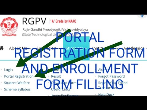 HOW TO FILL PORTAL REGISTRATION FORM OF RGPV AND HOW TO FILL ENROLLMENT FORM OF RGPV.... #rgpv