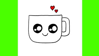 Kolay Sevimli Bardak Resmi Adım Adım Nasıl Çizilir, Sevimli Bardak Resmi Çizimi, Kolay Çizimler