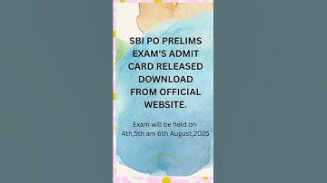 SBI PO PRELIMS EXAM