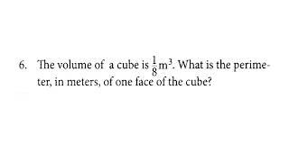 SAT Math Prep 13 Three Dimensional Figures Q6