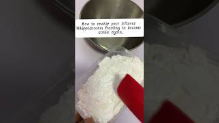 How To Re-Whip Your Leftover Whipped Cream Frosting To Become Stable. #cakedecorating #whippedcream How To Re-Whip Your Leftover Whipped Cream Frosting To Become Stable. #cakedecorating #whippedcream