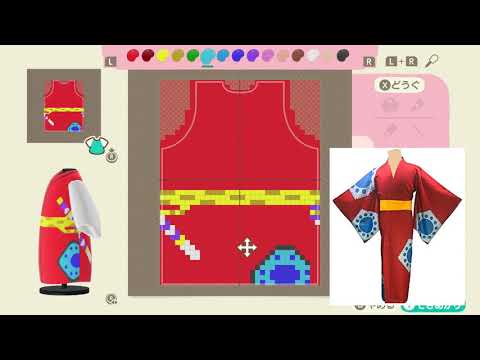 あつ森 ワンピース ワノ国編 ルフィ太郎の服を マイデザで作ってみた Youtube