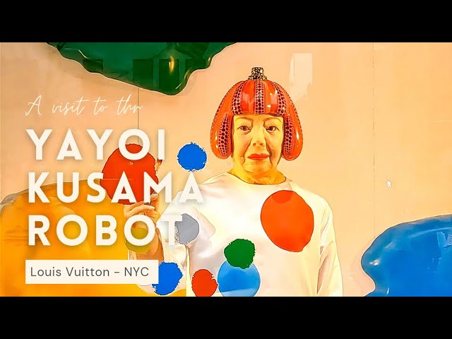 Video: Robotic replica of Japanese artist Yayoi Kusama paints window of New  York Louis Vuitton store