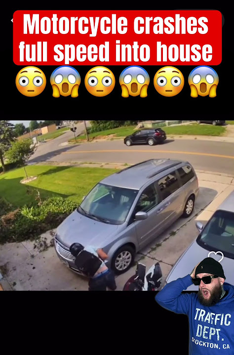 Motorcycle crashes full speed into a house 😳😱😱#viral #crash #fyp #viralshort #shorts #short