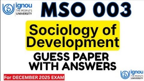 IGNOU MSO 03 GUESS PAPERS FOR DEC 2025 EXAMS | MSO 003 IMPORTANT QUESTIONS FOR DEC 2025 EXAM #mso003
