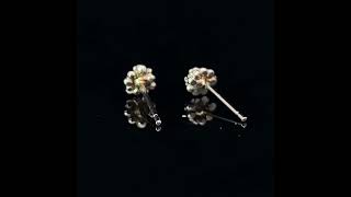18K White Gold Cluster Diamond Earrings