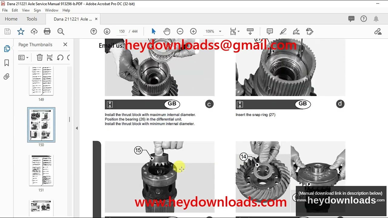 Dana Spicer Gehl RS5-19 Mustang 519 Manitou MT 5519 Manitou MT 6017 Service Manual 913296
