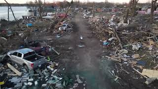 New drone video shows tornado destruction in Union City, Michigan