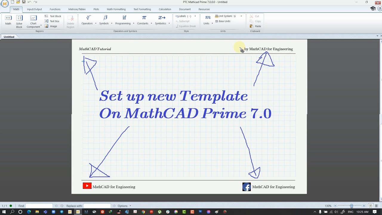 #MathCAD1 | 4 How to setup Worksheet Template MathCAD Prime 7.0 - YouTube