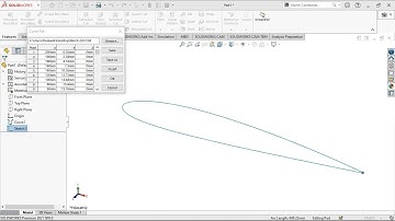 0. Import airfoil into SolidWorks onto the XY plane