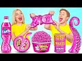 Pink Food Challenge Funny Food Situations By Multi DO Challenge 