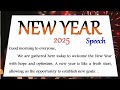 New year speech in English 2025 speech on New year message 2025 Happy new year wishes messages