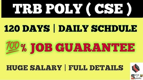 TRB POLYTECHNIC CSE PREPARATION STRATEGY & STUDY PLAN | TRB POLYTECHNIC NEWS TODAY / ONLINE CLASSES