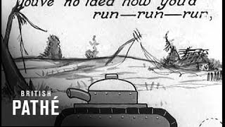 Great animated cartoon about adolf hitler. it features a parody of the
song 'run, rabbit run' and words are shown across top screen. carto...