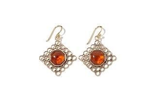 Studio Barse Bronze Amber "Honeycomb" Drop Earrings