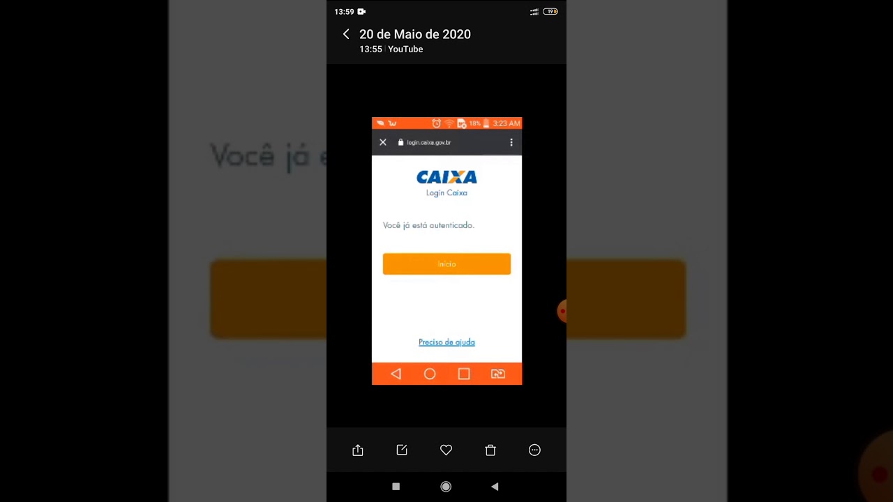 Você já está autenticado Caixa Tem como resolver !!! Solução - YouTube