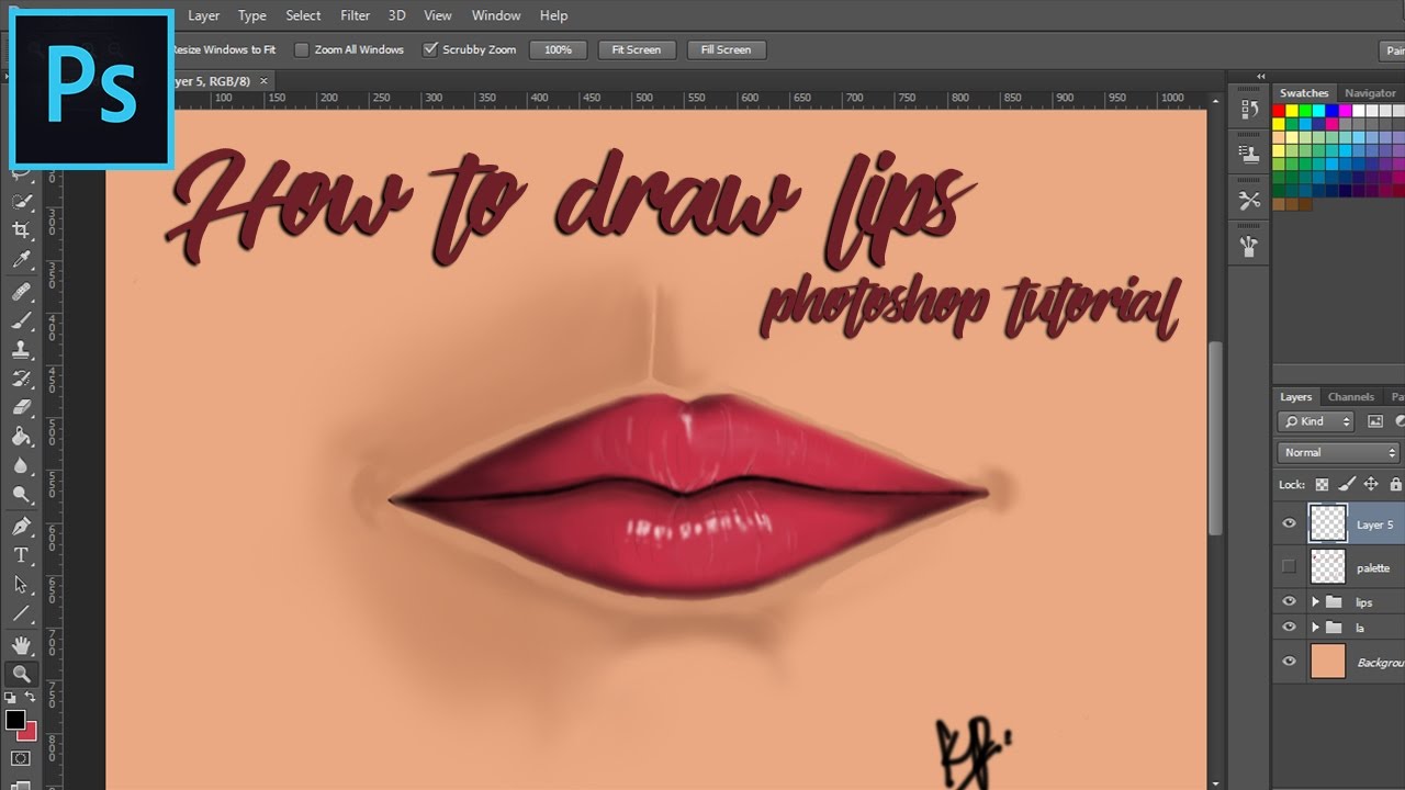 How to draw lips in Tutorial YouTube