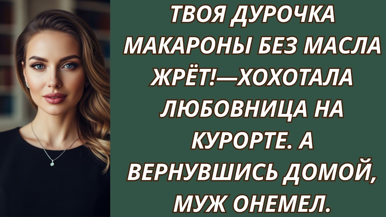 Твоя дурочка макароны без масла жрёт!—хохотала любовница на курорте  А вернувшись домой, муж он