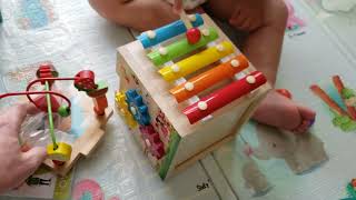 Product Review P0132 - Wooden Montessori Educational Toy Activity Cube for Kids (Model WT18)