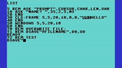C64 Overwrite Disk File Using BASIC 4.5