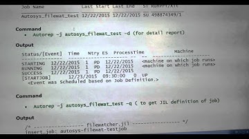 Unix Autosys Job Autorep Commands