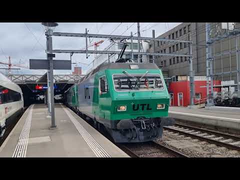 UTL Re 456 mit Dynamometerwagen abfahrt in Winterthur