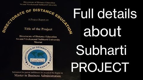 Swami Vivekanand subharti University meerut distance how to prepare project for BBA MBA BCA MCA exam