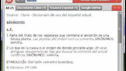 ¿Qué es simiente sinonimo?
